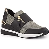 Michael Kors Michael by Chelsie Black and Gold Glitter Mesh Trainer