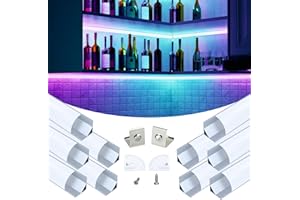 Muzata 10Pack 6.6FT/2M Plus-Size Spotless V Shape LED Channel Silver Aluminum LED Diffuser Channel with Milky White Cover V101 WW 2M