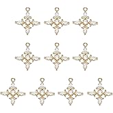 PATIKIL Crystal Rhinestone Cross Charms, Copper Mini Pendant Beads Cross Charms for Jewelry Making Bracelet Earring DIY Handmade
