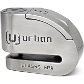 URBAN UR14S Approved Motorcycle Disc Lock with Smart Alarm | 120dB, LED, Warning, A+ Sensitivity, X2 ON | SRA &amp; Sold Secure Gold Tested Anti-Theft for Motorbike | 14mm Double Locking, Stainless Steel