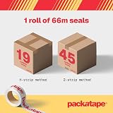 Packatape 6 Rolls Brown Packaging Tape 48 mm x 66 m - Heavy Duty view 4