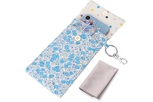 Hongeely Soft Glasses Case Double Eyeglass Case Sunglasses Travel Pouch for Women Men with Key Chain