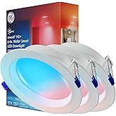 GE Cync Reveal HD+ Smart LED Wafer Downlight, Color Changing LED Light, Works with Alexa and Google Home, Matter Compatible, No Recessed Lighting Housing Required, Ceiling Lights, 6 Inch (3 Pack)