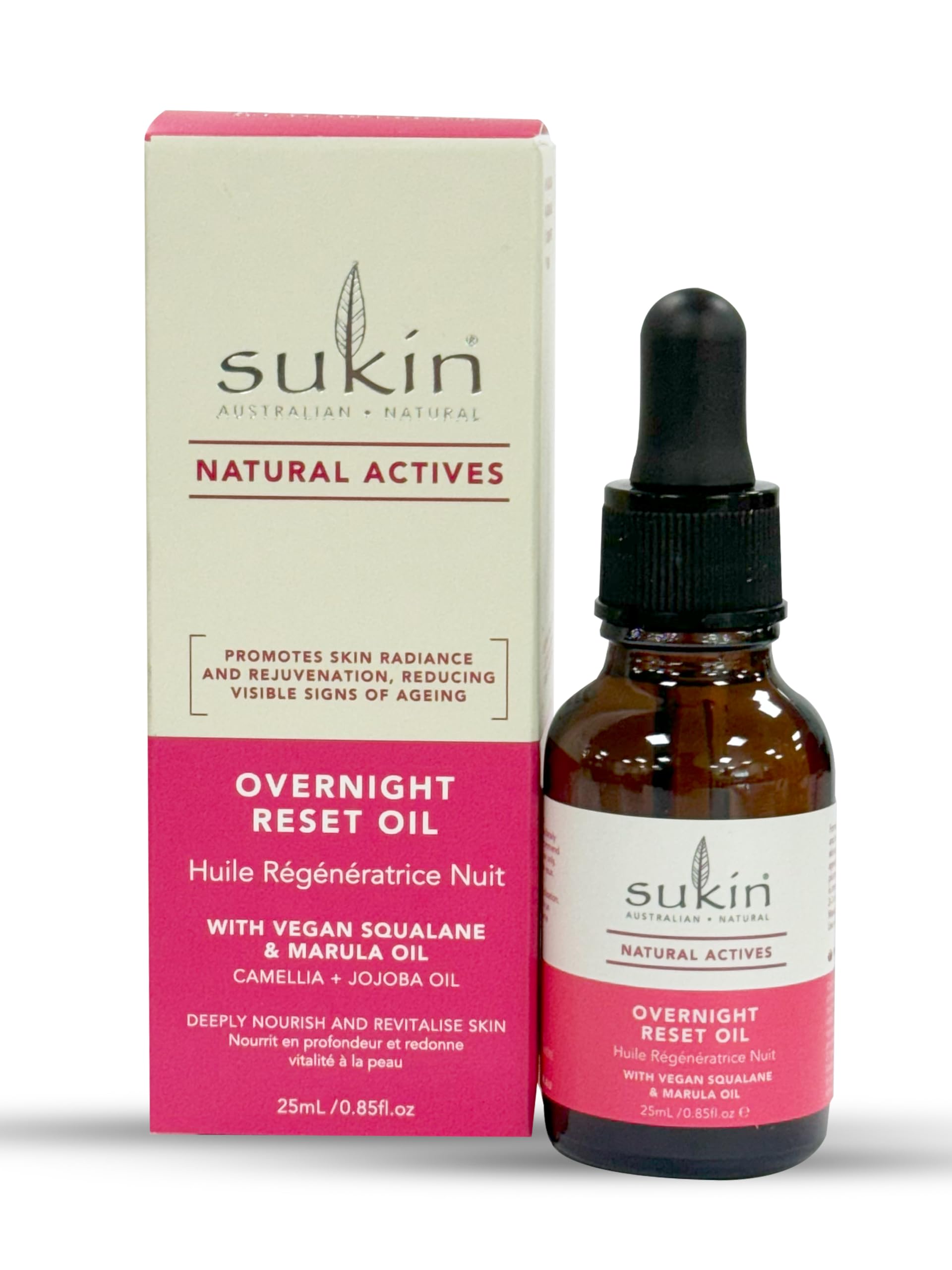 Sukin - Overnight Reset - Natural Actives with Vitamin E, Jojoba and More - Care, Care, care, Vitamin E for, Jojoba for -25ml