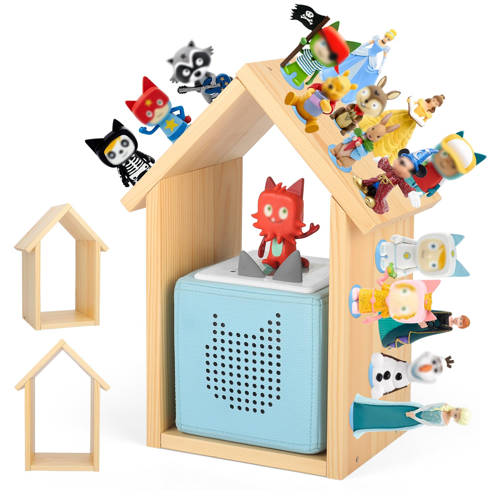 Photo 1 of for Tonies Box Shelf Magnetic House Storage Shelf with 40Pcs Adhesive Metal Plate, Compatible with Tonie Box Generation 1 & 2 Player Character Tonies Figures Characters for Children Room