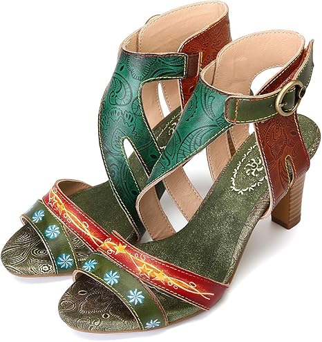 sandalias cuero mujer