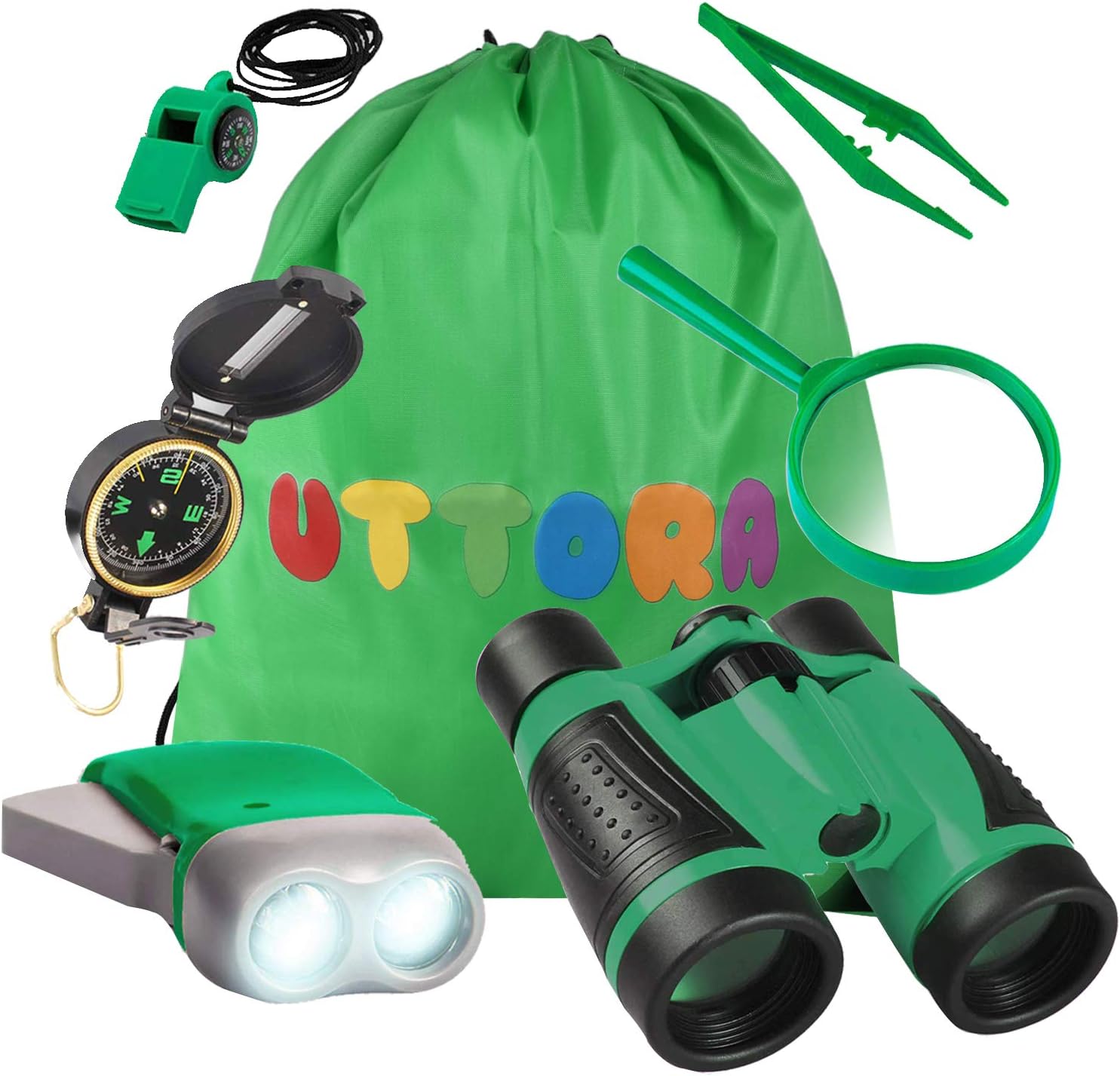UTTORA Outdoor Explorer Kit Gifts Toys Kids Binoculars Set, Outdoor Exploration Set, Suggest for 8+ Year Old Boy and Girl, Kids Telescope Adventure Kit, Children Outdoor Educational Kit