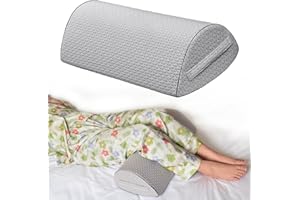 Nockovi Knee Pillow for Back Sleepers, Ergonomic Contour Memory Foam Wedge, Post-Surgery & Back Pain Relief, Machine Washable