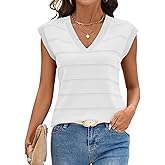 AKEWEI Sweater Vest Women Sleeveless Knitted V Neck Cap Sleeve Pullover Tank Tops 2025 Summer Fall Fashion Causal Trendy