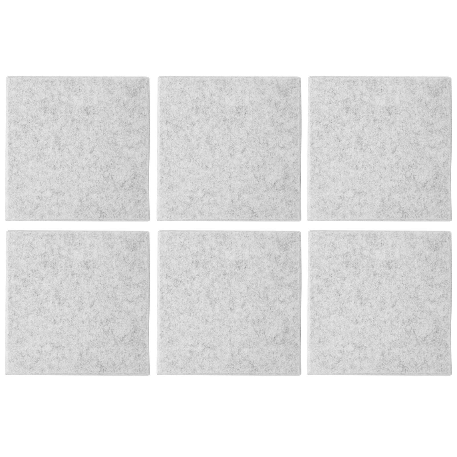 Vbest Life Sound Absorbing Panels, 6 Pieces Polyester Fiber Sound Absorbing Panels for Acoustic Treatment and Echo Bass Insulation Wall Decor (Silver Grey)