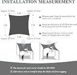 Teynewer 2x2m Square Sun Shade Sail UV 98% Waterproof Cream view 7