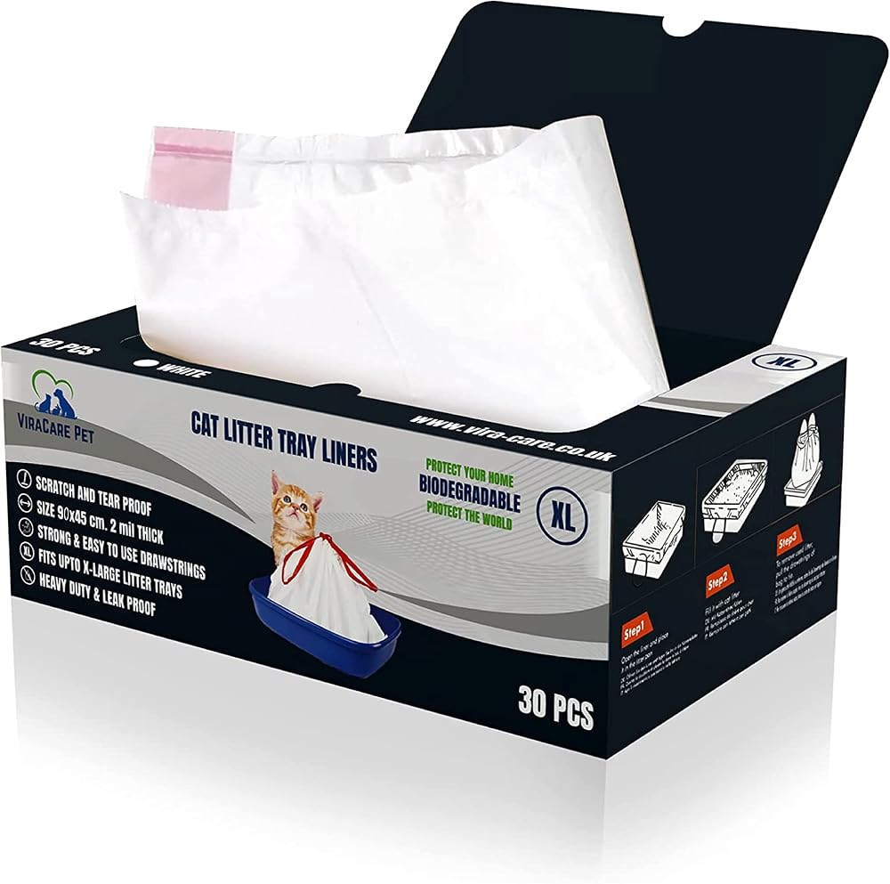 ViraCare 30 x Cat Litter Tray Liners Extra Large 90x45 cm 2 Mil