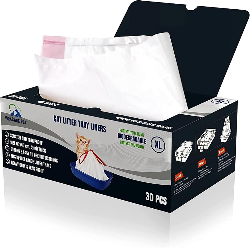 ViraCare 30 x Cat Litter Tray Liners Extra Large 90x45 cm 2 Mil