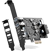 USB PCIe Card PCI Express to 6 Ports USB Expansion Card (2X Type A - 2X USB C) with External 20pin Type-E Header (to Type-c F