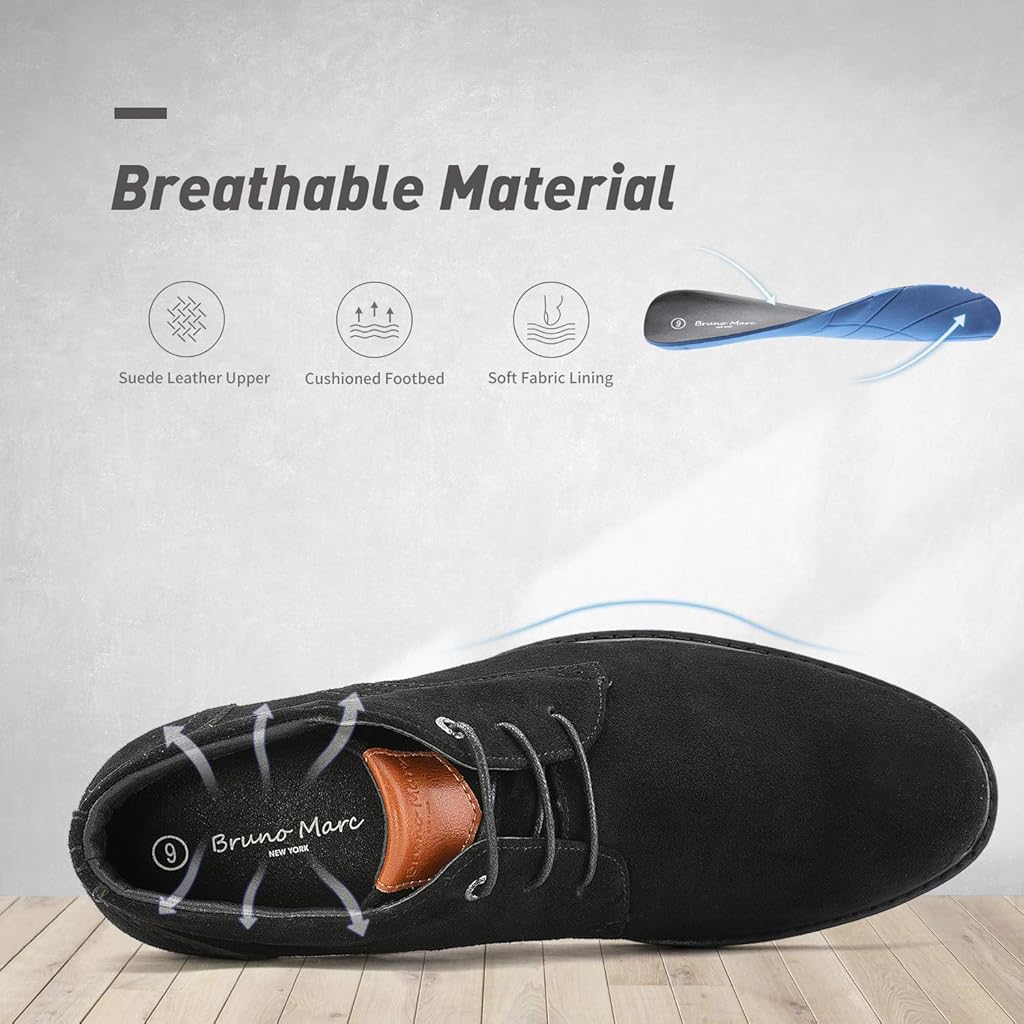 bruno marc new york men's classic original suede leather desert storm chukka boots