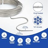 TooTaci 3mm Wire Rope Kit 30M PVC Coated Stainless Steel Cable 50 Sleeves 20 view 3