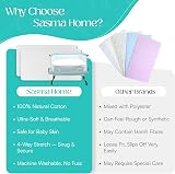 Sasma Home Pack of 2 Jersey Cotton Crib Fitted Sheets White 50x85cm view 5