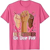In October We Wear Pink Sugar Skull Halloween Breast Cancer T-Shirt