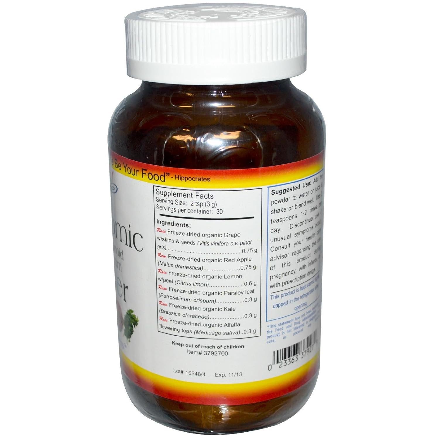 Eclectic Institute Quercetin Flavonoid Complex, Whole Food Powder, 3.2