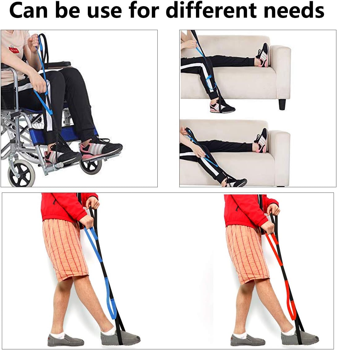Kangwell 40 Inch Long Leg Lifter 1PCS |Durable & Foot Loop Hand Grip for Elderly, Ideal Mobility Tool for Wheelchair, Hip & Knee Replacement Surgery (RED): Health & Personal Care