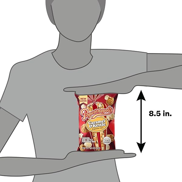 POPCORNOPOLIS GOURMET POPCORN, CARAMEL & KETTLE MIX, SWEET & SALTY, 6-PACK SNACK BAGS, BULK & SINGLE SERVE, NON-GMO, GLUTEN-FREE
