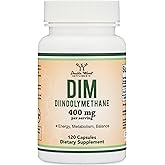 DIM Supplement for Women and Men (Diindolylmethane Estrogen Blocking Supplement, Hormonal Acne Treatment, Hormone Balance for Women) 400mg Servings, 200mg Per Capsule, 60 Capsules by Double Wood