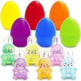 6PCS Easter Eggs with Fidget Bunny for Easter Theme Party Favors, Supplies for Easter Egg Hunt, Basket Stuffers/Fillers, Classroom Prize Supplies Toddler Boys Girls