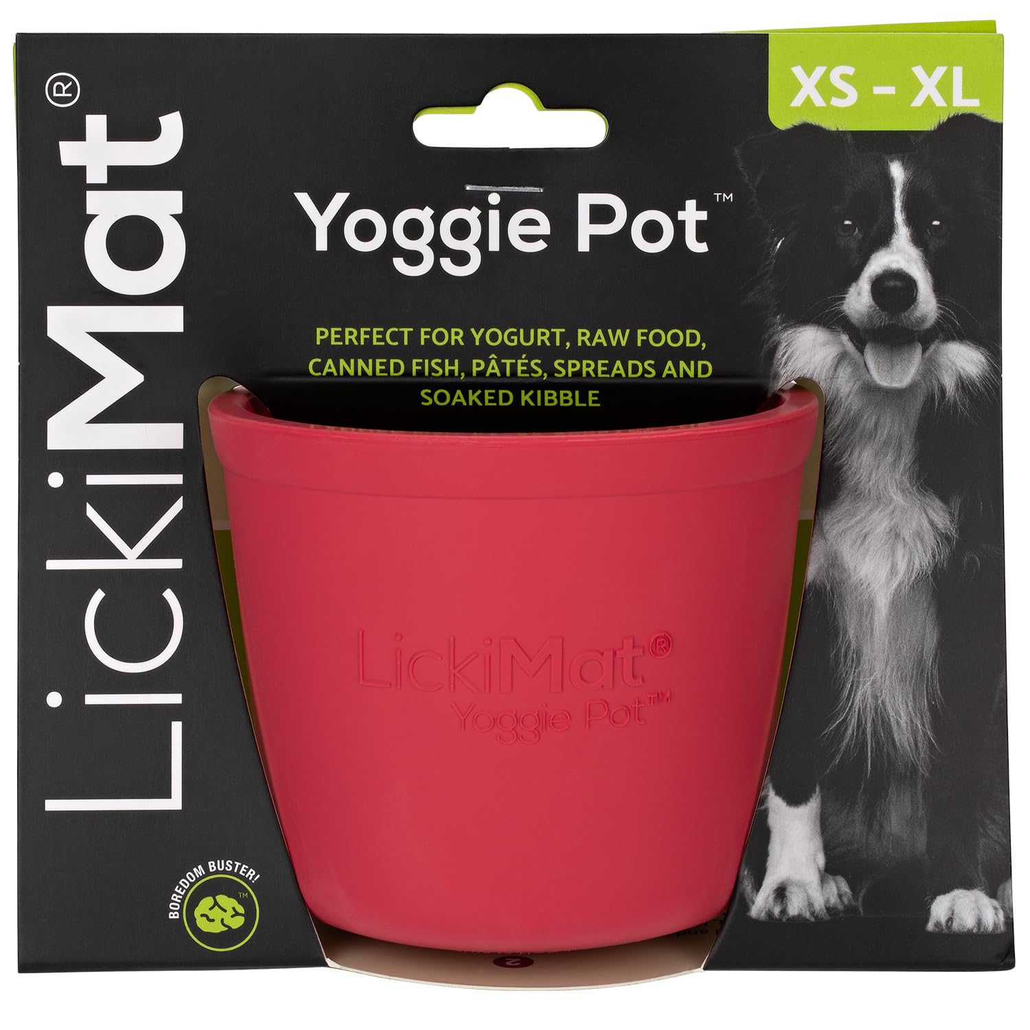 LickiMat Yoggie Pot – Distraction, Fun and Enrichment. Long Lasting Rubber Licking Treat Dispenser for All Dog Sizes and Slow Feeder for Small Dogs. The Newest LickiMat, Pink