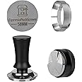 58mm Espresso Tamper Set - Spring-loaded Coffee Tamper, Adjustable Depth Espresso Distributor Leveler, Magnetic Dosing Funnel Aluminum Metal, Reusable Puck Screen, Fit for 58mm Portafilters