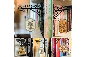 GENERIC Book Nook Tavern Signs– Genre Shelf Labels with Hanging Brackets, Tavern-Style Book Nook Decor, Bookshelf Genre Signs for Home Library Book Dividers for Shelves,Home Library Book Dividers for Shelves (ALL)