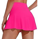 PINSPARK Tennis Skirts for Women Pleated Athletic Skort Lightweight Golf Skirts with Shorts Pocket Workout Pickleball