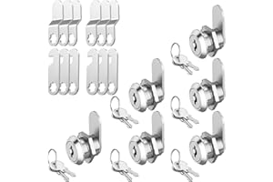 Jayseon 6 Pack Cabinet Locks with Keys, Mailbox Lock 5/8" Cam Locks Keyed Alike, Hook Cam, Toolbox Lock Replacement for Toolbox Locks with Keys, Zinc Alloy
