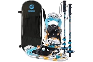G2 GO2GETHER G2 16 Inch Kids Snowshoes, Snow Baskets, Storage Bag, Fast Ratchet Binding Design, for Child Youth Boys and Girls, Blue&Orange Avaliable