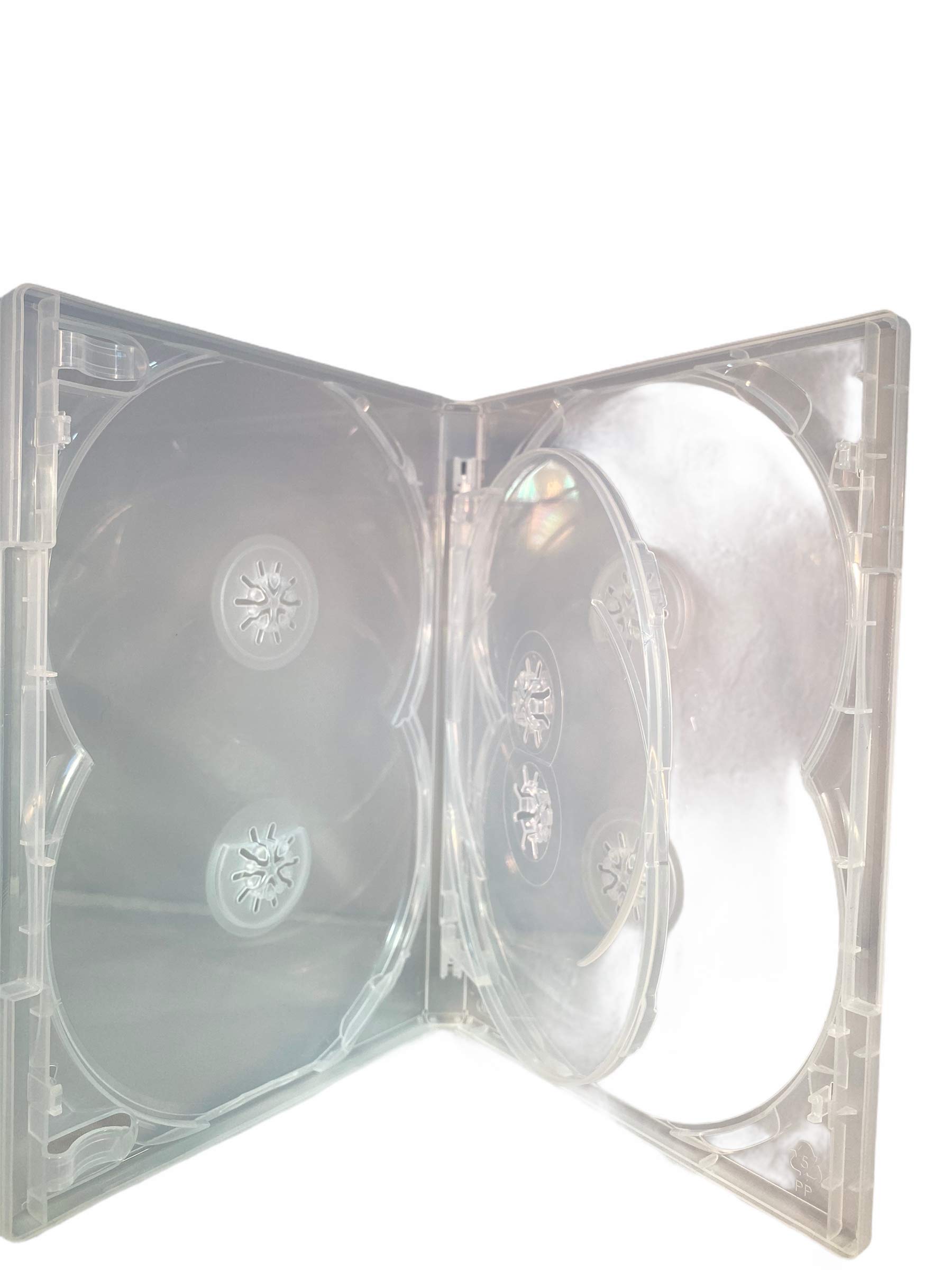 1 x Dragon Trading Amaray Clear 6 Disc DVD Case - 6 Way Case to hold 6 CD DVD Blu Ray Discs. Slim 14mm Case With Outer Sleeve For Artwork Inlay.