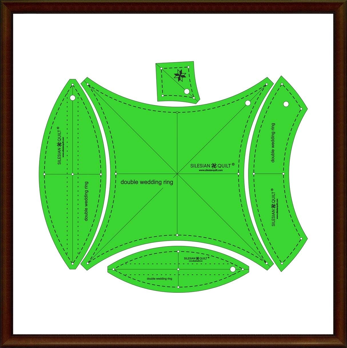 Template for Patchwork Double Wedding Ring 10 Inches