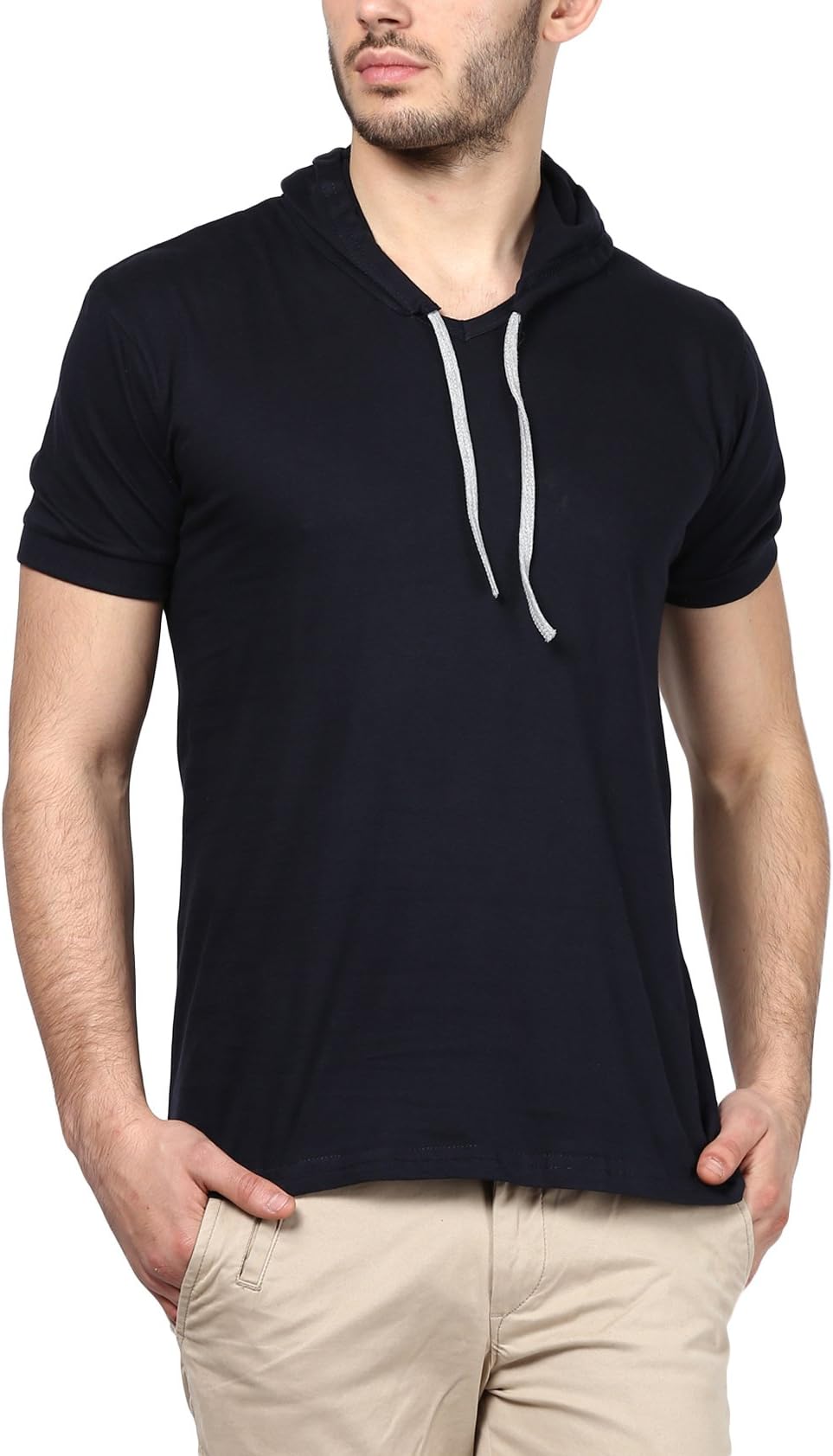 Inkovy Men's Cotton T-Shirt(INKOVY-HO_Navy Blue_L)