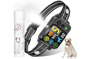 WACNEM Citronella Bark Dog Collar Spray Dog Collar, with 5 Adjustable Sensitivity, Beep+Vibration+Spray 5 Working Modes Citronella Bark Collar, IP66 Waterproof Dog Spray Collar for L/M/S Black