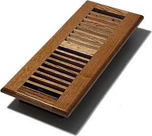 Decor Grates WL412-M 4-Inch by 12-Inch Wood Louver Floor Register, Medium Oak