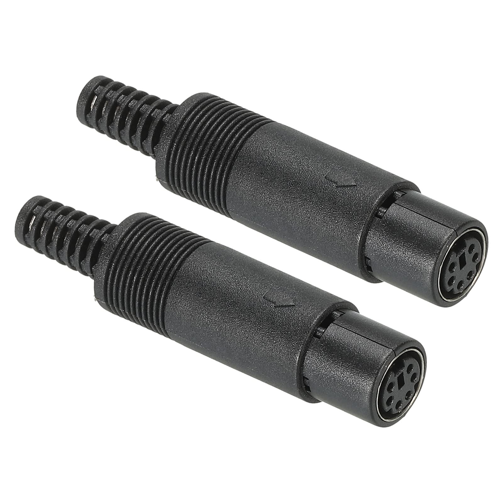 PATIKIL S-Video DIN Mini Female Socket 6 Pin Signal Transmission for TV, DVD Player Pack of 2