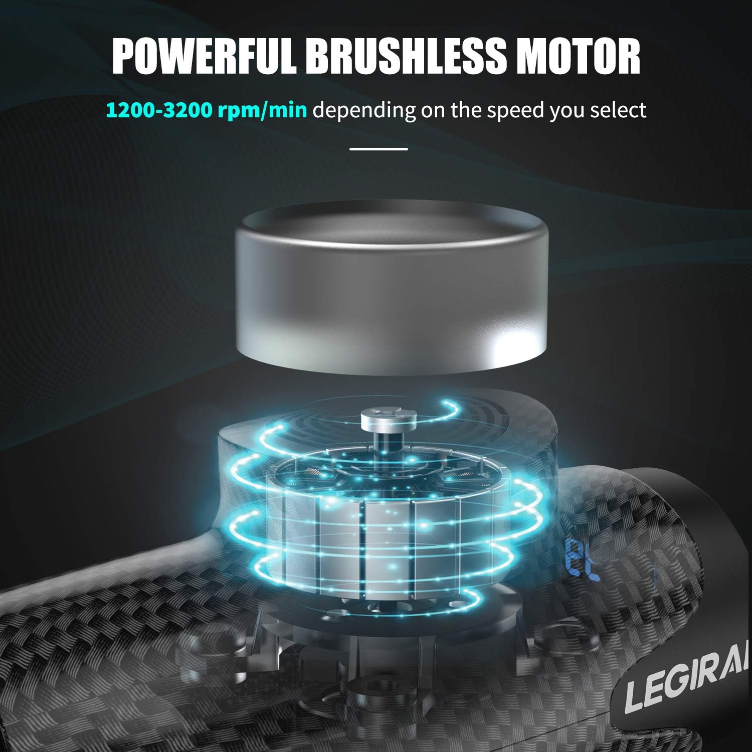 Massage Gun for Athletes, Portable Body Muscle Massager Professional Deep Tissue Massage Gun for Pain Relief with 6 Massage Heads 20 Speed High-Intensity Vibration Legiral Le3 Massage Gun: Health & Personal Care