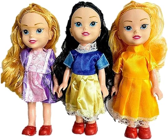 AdiChai Multi Coloured 3 Pretty Sisters Dolls with Beautiful Hairs and Movable Body Parts for Kids