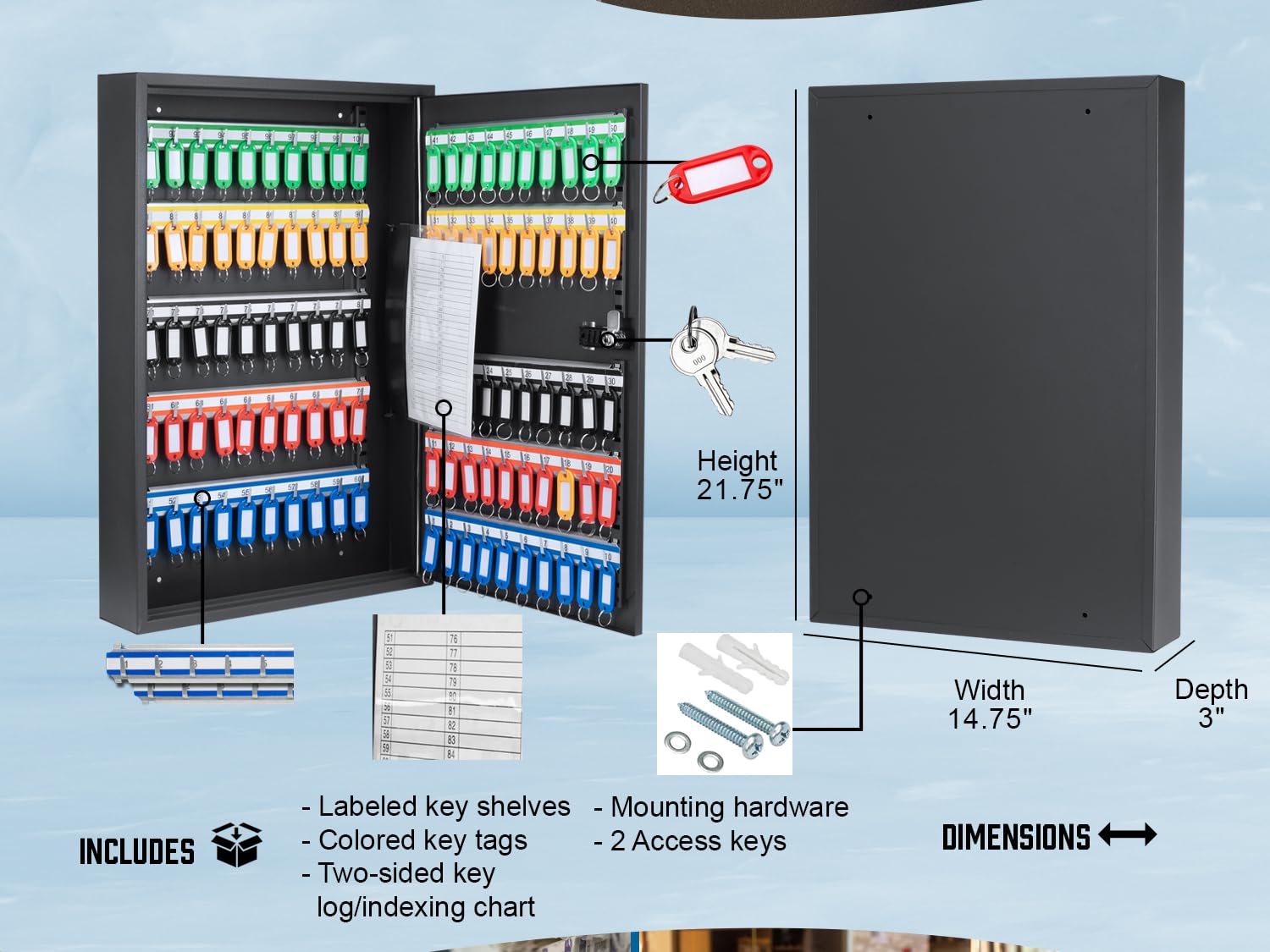 Mua Barska 100 Position Combination Key Lock Box – Wall Mount Steel Key ...