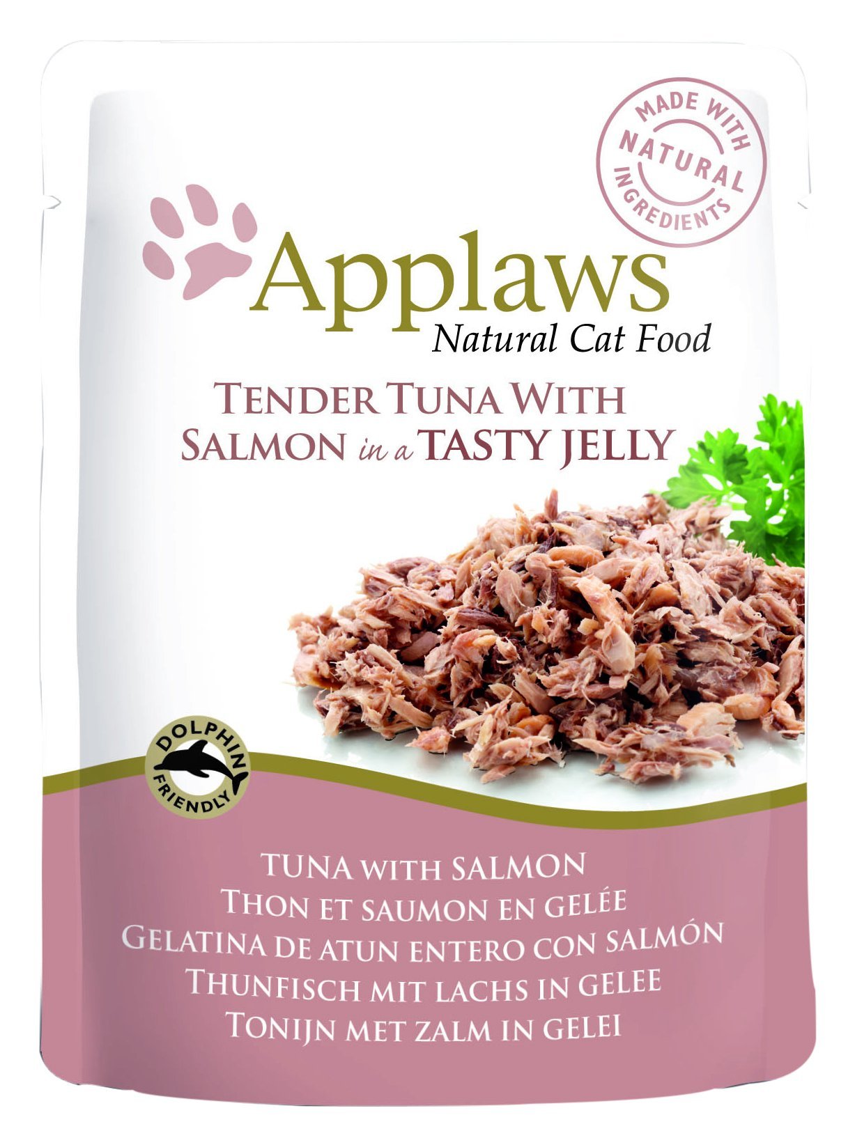 Applaws Cat Tender Tuna with Salmon in a Tasty Jelly Pouch, 16 x 70 g