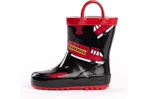 NORTY Rubber Rain Boots for Kids - Waterproof Rubber Boots Boys and Girls Solid & Printed Rainboots for Toddlers and Kids