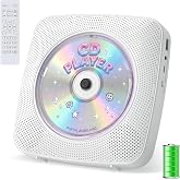CD Player Portable Bluetooth Rechargeable: CD Players for Home with 1800mAh Kegaudio Desktop Wall CD Player with Speakers Music Player CD Boombox FM Radio USB Remote Control