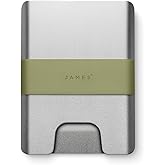 JAMES° The Lowe Minimalist CNC-Machined Aluminum Men's Wallet, Naturally RFID-Blocking, Simple, Clean, Slim - Silver + Grove