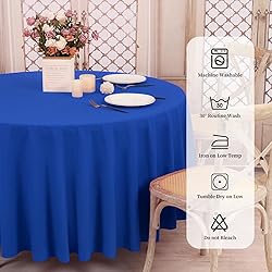 REWOMC 6 Pack Round Tablecloths - 120 Inch, Royal