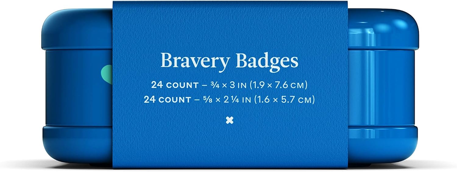 Welly Bandages - Bravery Badges, Flexible Fabric, Adhesive, Standard Shapes, Eye Love U Patterns - 48 Count: Health & Personal Care