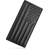 Pefiam Long Wallet for Men Leather, Mens Checkbook Wallet Rodeo, Large Western Cowboy Wallet Bifold, RFID Blocking, Gift for Men (American Flag, Black)