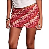 MakeMeChic Women's Fall Y2K Bodycon Mini Skirt Party Colorful Crochet Skinny Fit Short Skirts